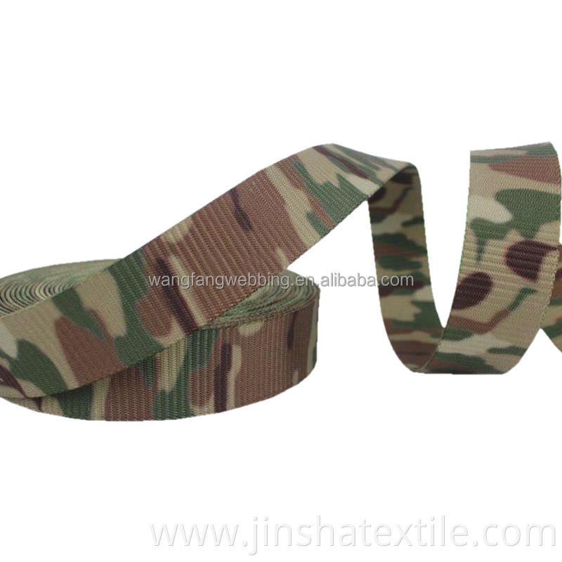 Camouflage nylon Webbing Factory Outlet BagsHeat custom printed nylon Webbing Tactical Belt Military Webbing Luggage Belt